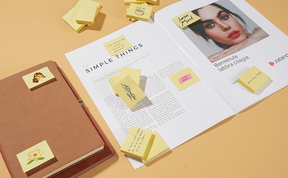 Mini Stiy Notes in, Yellow Strong Adhesive Post, Suitable for School,