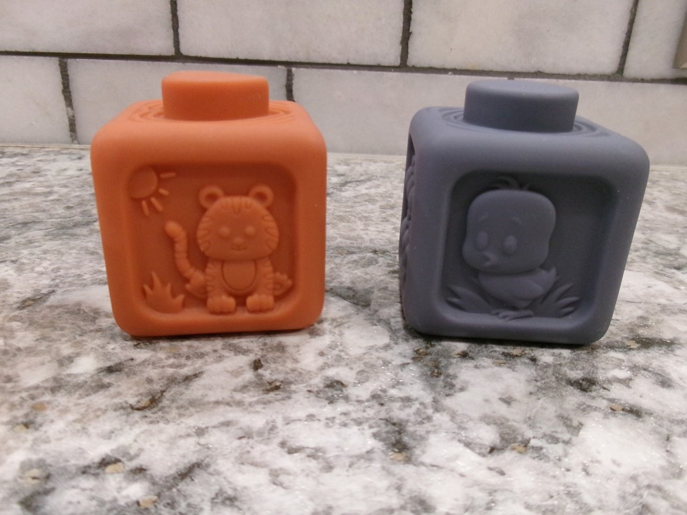 Babies Number Blocks, 1-6, Rubber, Stackable, Cubes