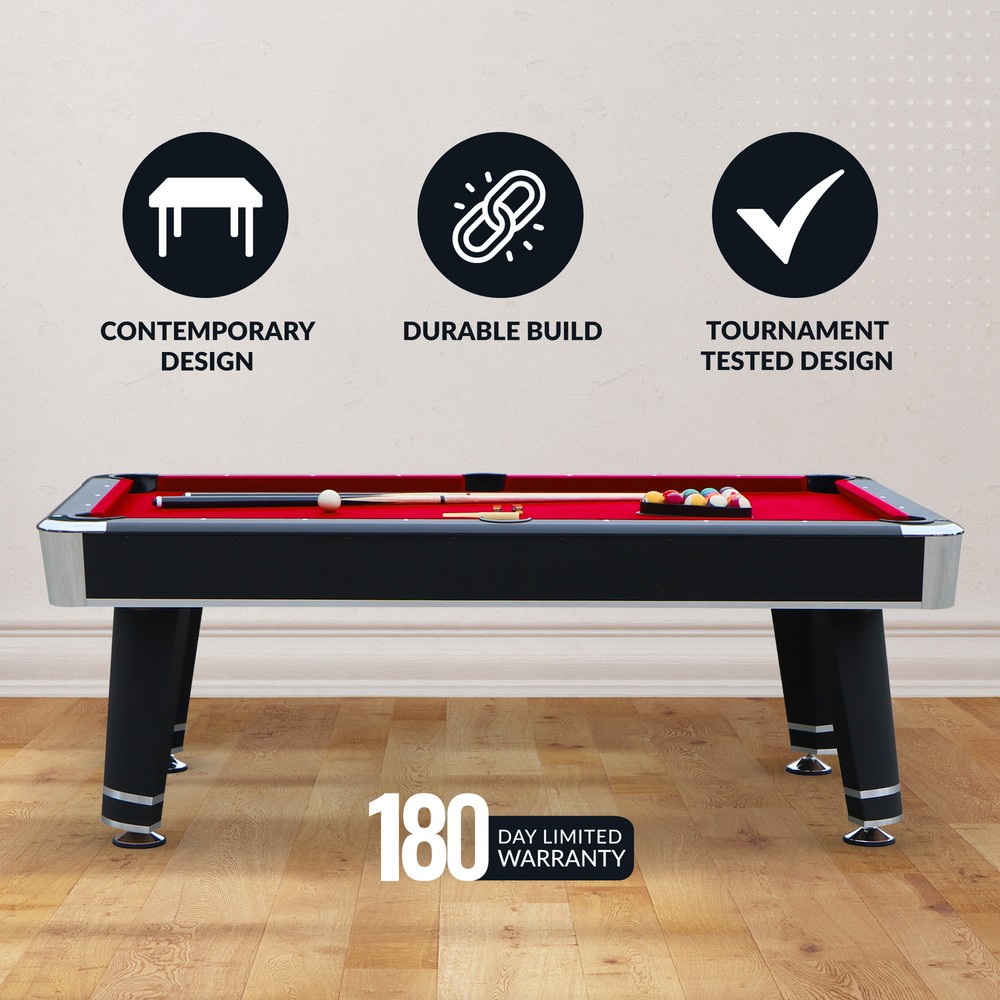 Jupiter 7-ft Pool Table - Black