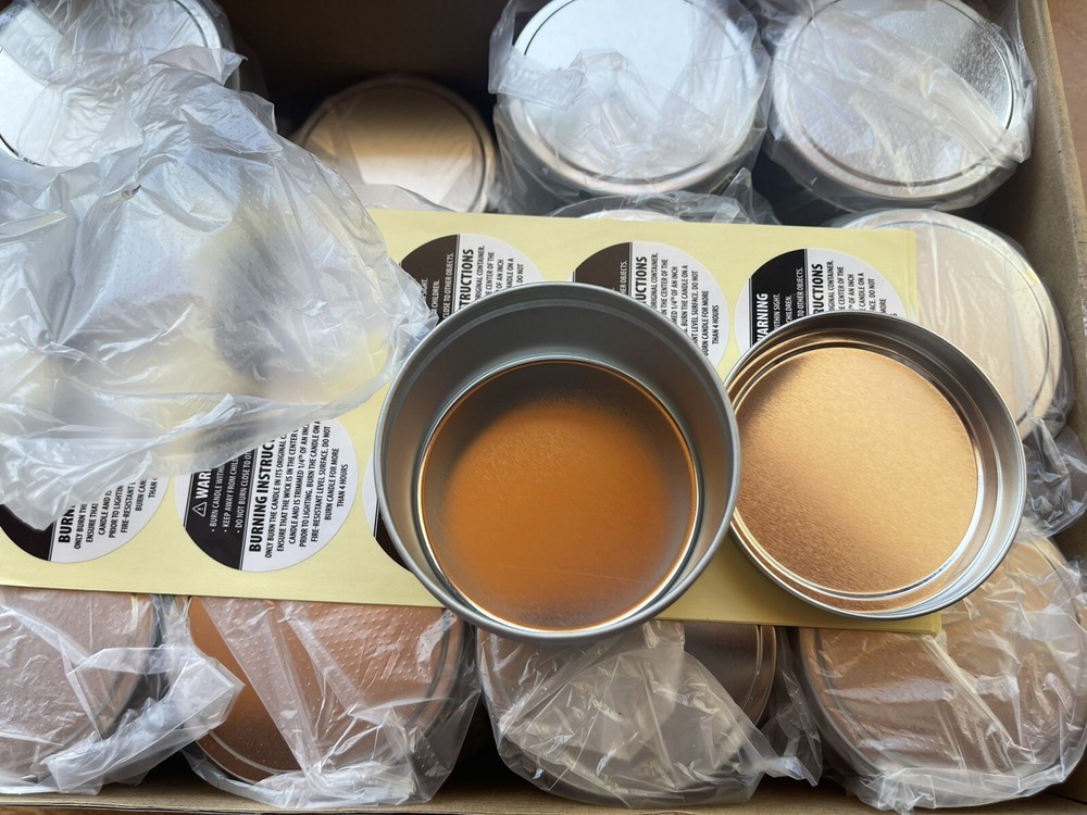 24 pack candle making tins 8oz empty jars.