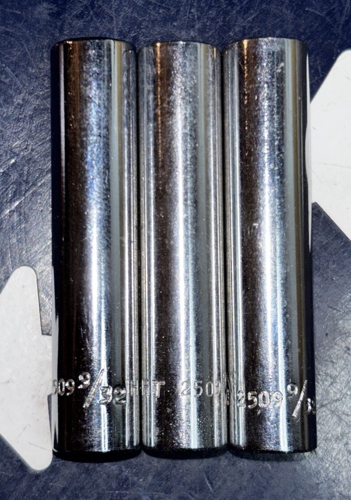 Three Wright Tool 9/32" Deep Socket 6pt 6 Point 1/4” DRIVE  #2509  THREE SOCKETS