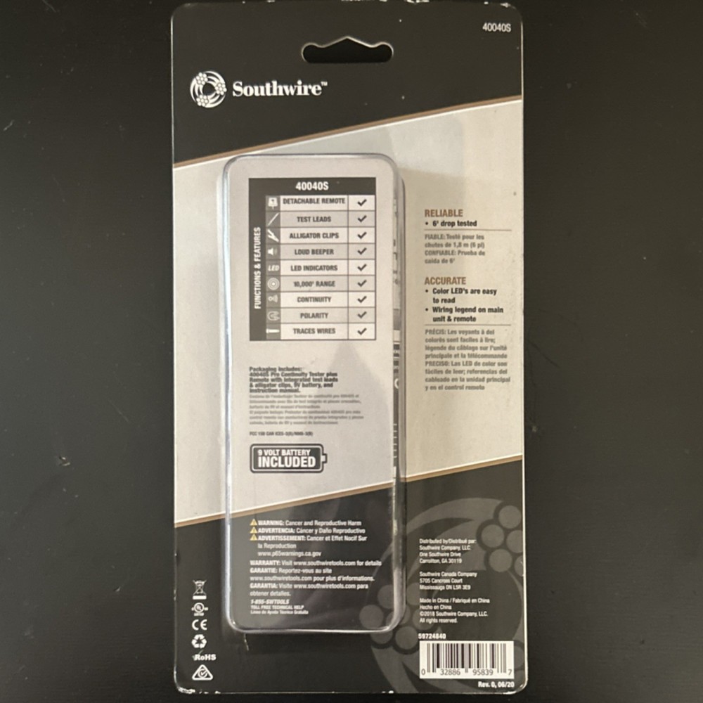 Southwire Pro Continuity Tester With Remote 40040S