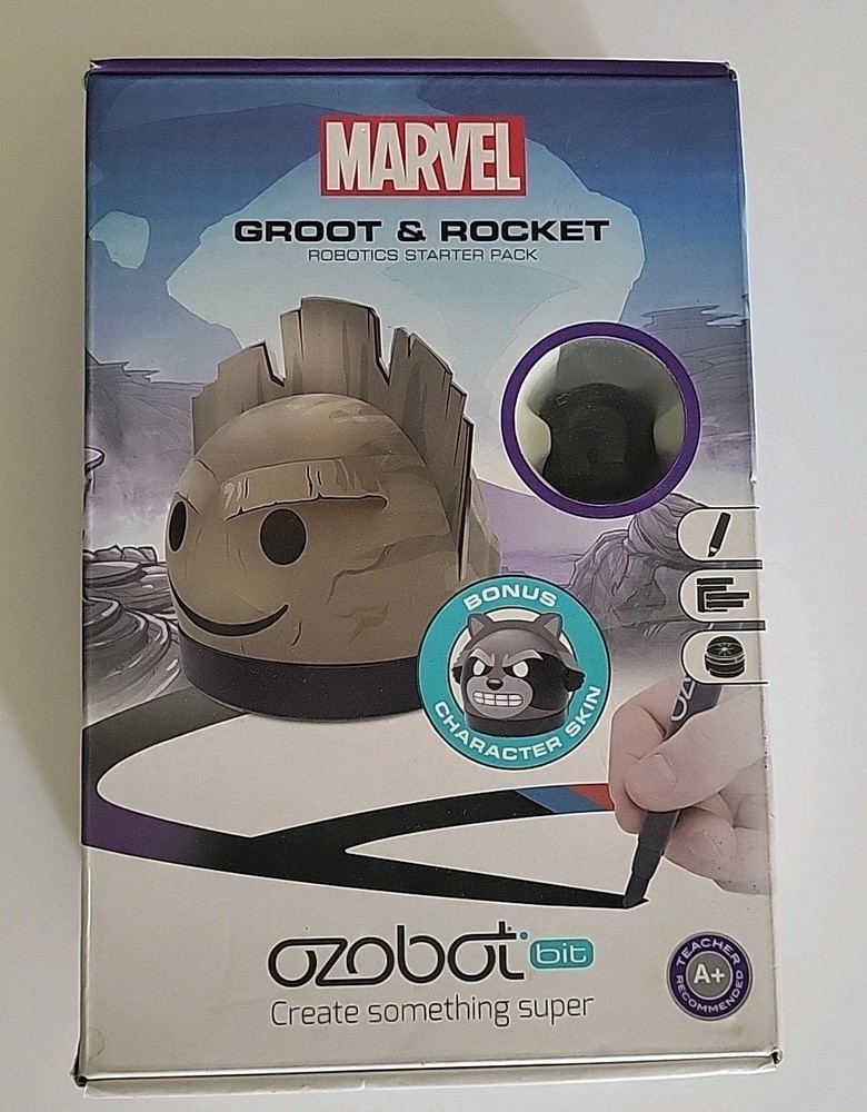 Ozobot Bit Marvel Groot And Rocket Robotics Starter Pack New Sealed