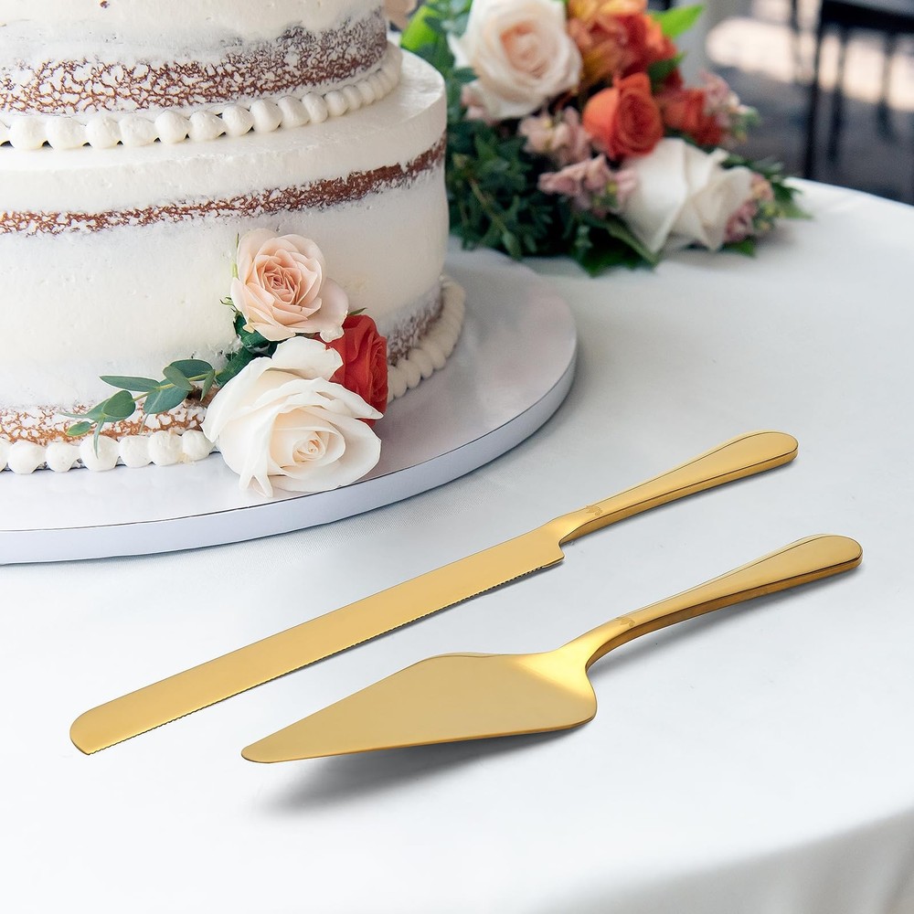 Cake Cutting Set for Wedding - Extended Cake And Server Set Thickened Stainle...