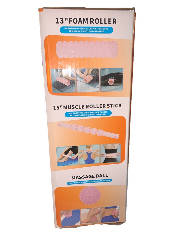 7 in 1 Foam Roller Set - Trigger Point Foam Back Roller, Muscle Roller Stick,