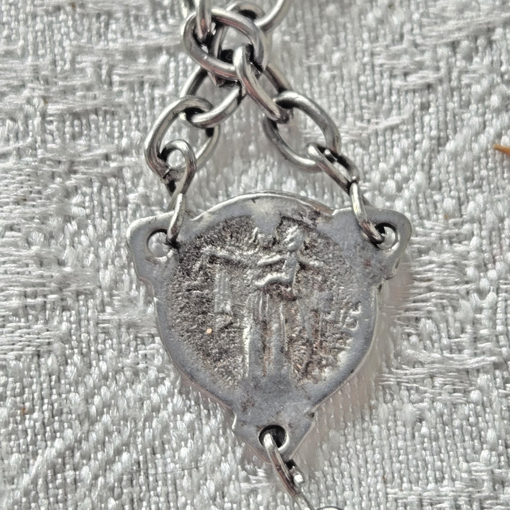 Vintage Catholic Rosary Beads - Black - France