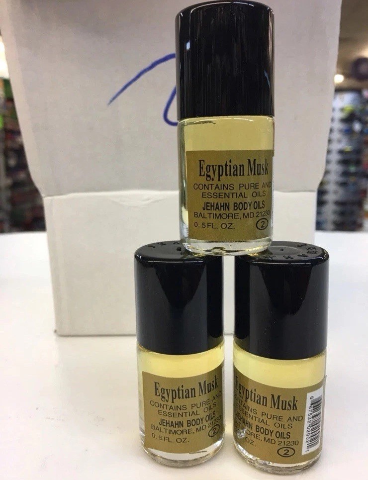 Egyptian Musk Body Oils Yellow 3 x 1/2 oz Bottles New