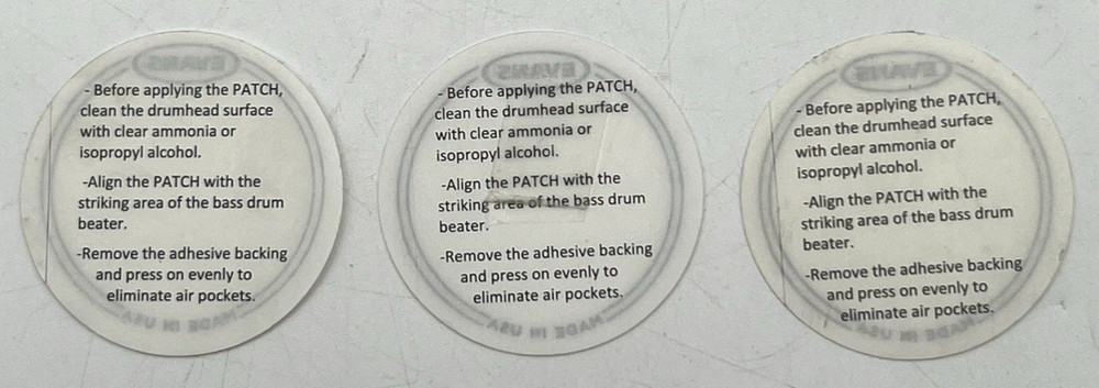 (10) REMO & EVANS FALAM SLAM & IMPACT PATCH 2.5" & DOUBLE DRUM PATCH