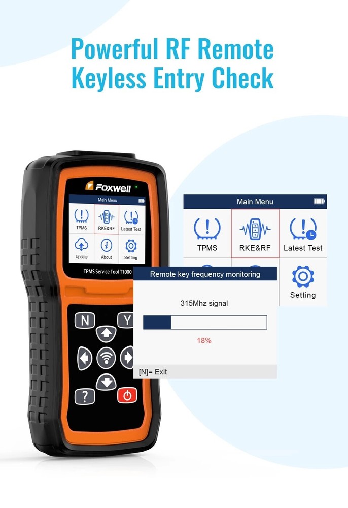 Foxwell T1000 Car TPMS Reset Tire Pressure Sensor Activate Programming Scan Tool