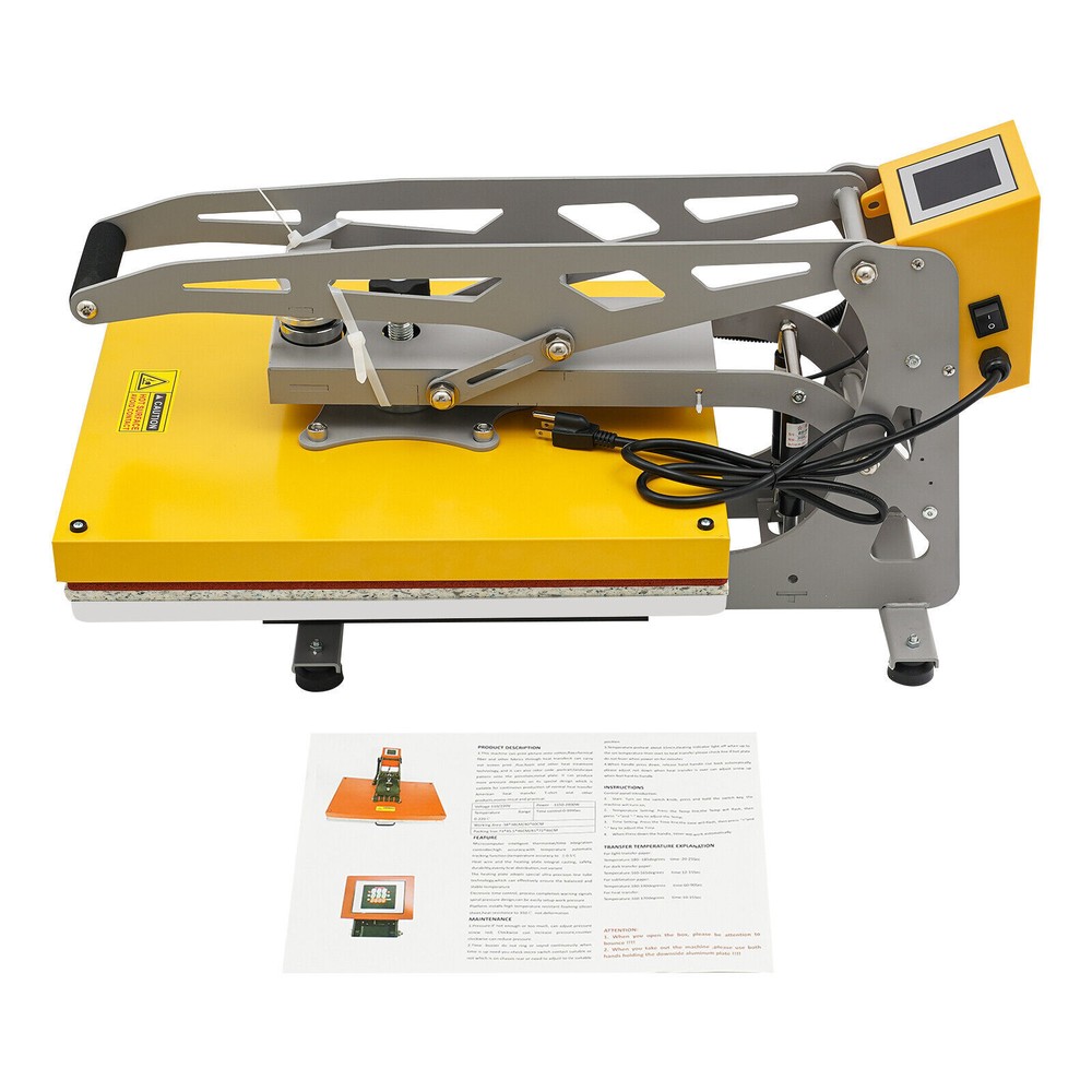 Heavy Duty Clamshell Semi-Auto Heat Press Machine with Slide Out Function