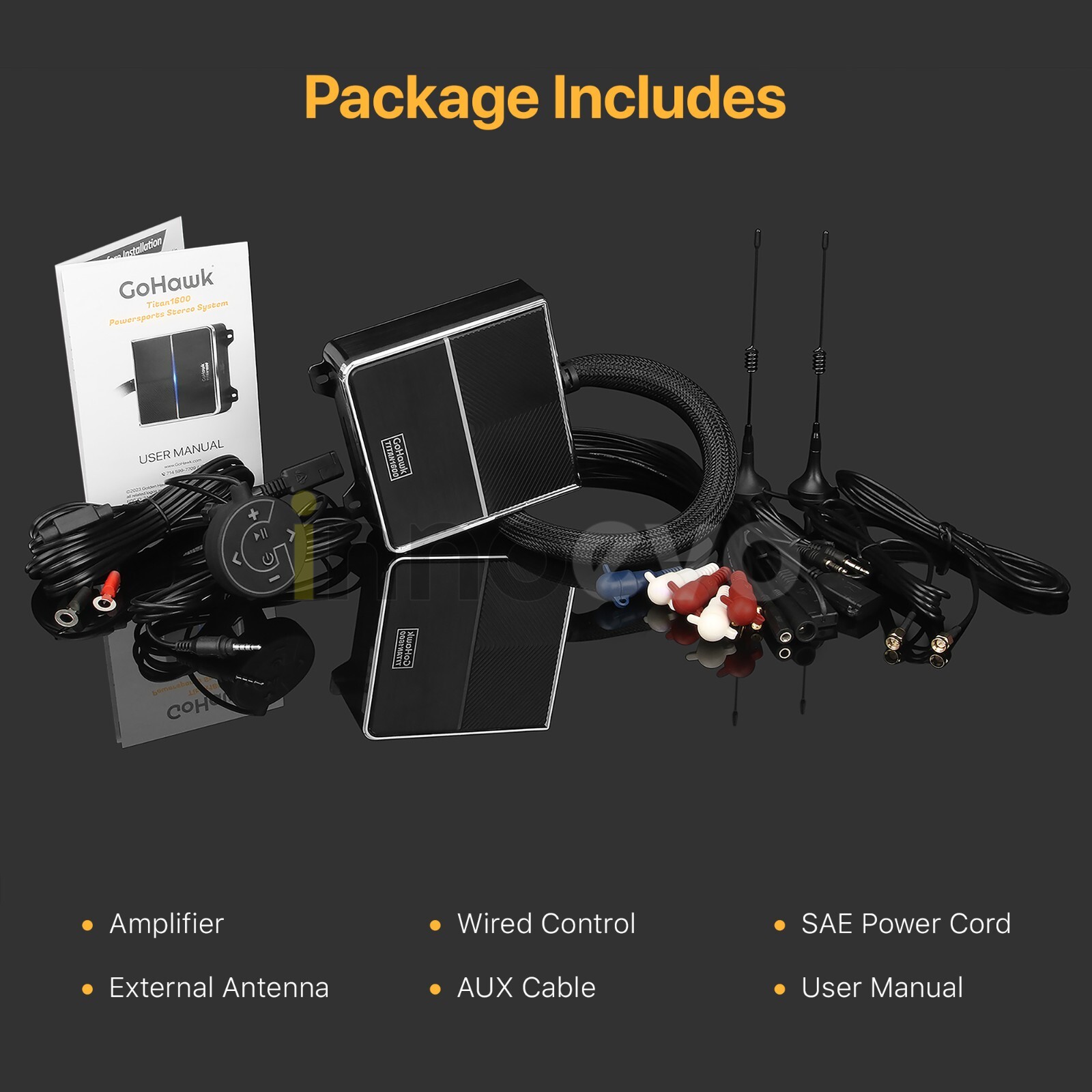 Waterproof Amplifier Motorcycle UTV Bluetooth 4.1 Ch Audio Stereo Radio System