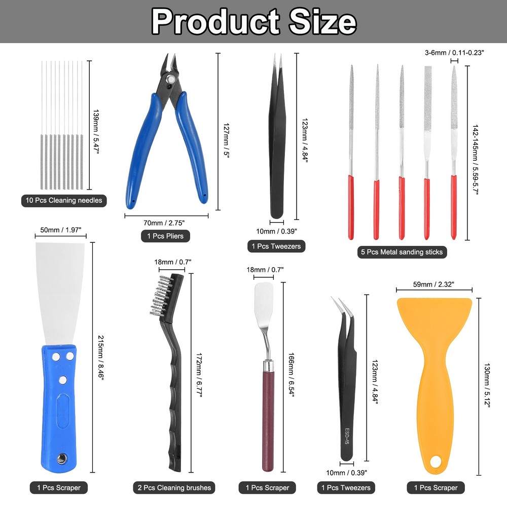 3D Printer Tools Kit, 23 Pcs 3D Printer Nozzle Cleaning Tool Kit