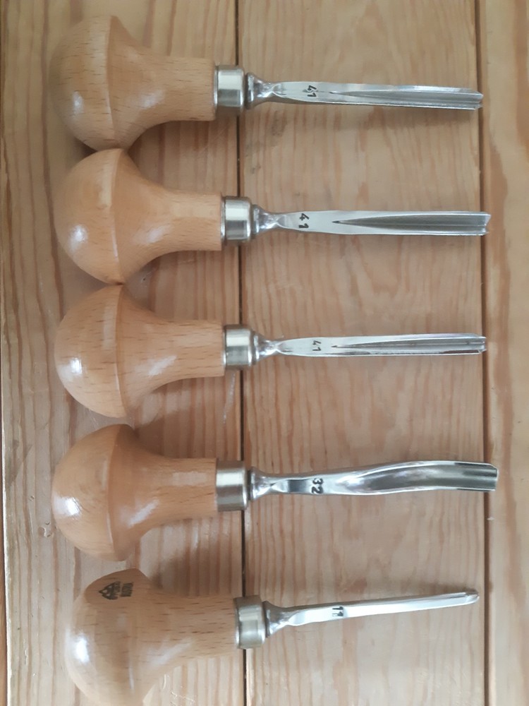 5x Stubai Woodcarving Palm Gouges