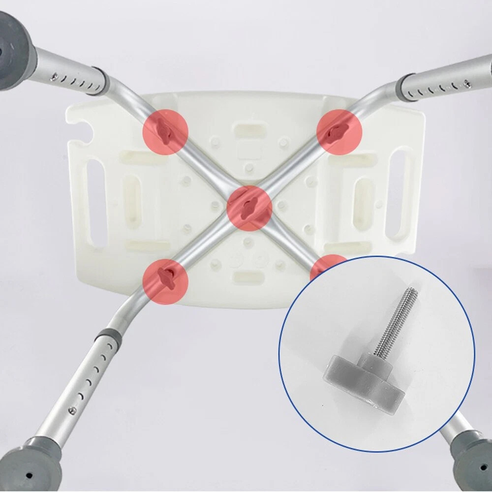 Shower Chair Seat 350lb Bath Stool Padded Height Adjustable Bathtub Seat Bench