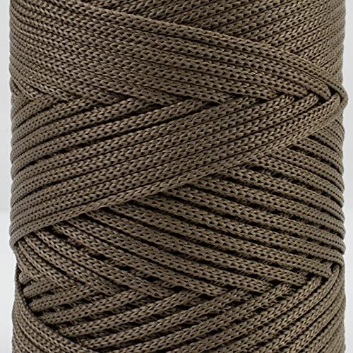 Polyester Macrame Cord Braided Macrame Cord 3mm x 185yards Light White Gray