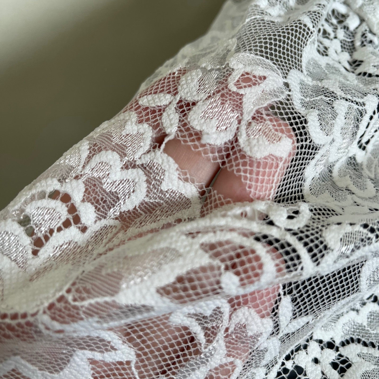 Intimissimi White Sheer Floral Lace Halter Chemise Lingerie L Ribbon Bow