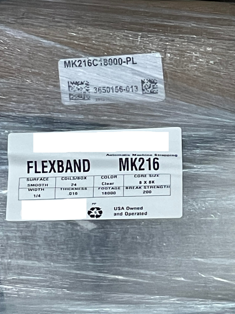 PLASTIC STRAPPING CLEAR SMOOTH 1/4" WIDE .016 THICK FLEXBAND