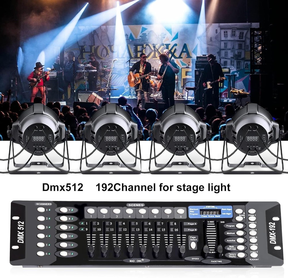 Professional DJ Lighting Console with Programmable Scenes and Easy Interface