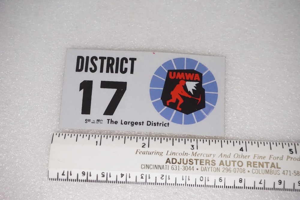 UMWA Union Sticker Coal Mining District 17 Hard Hat