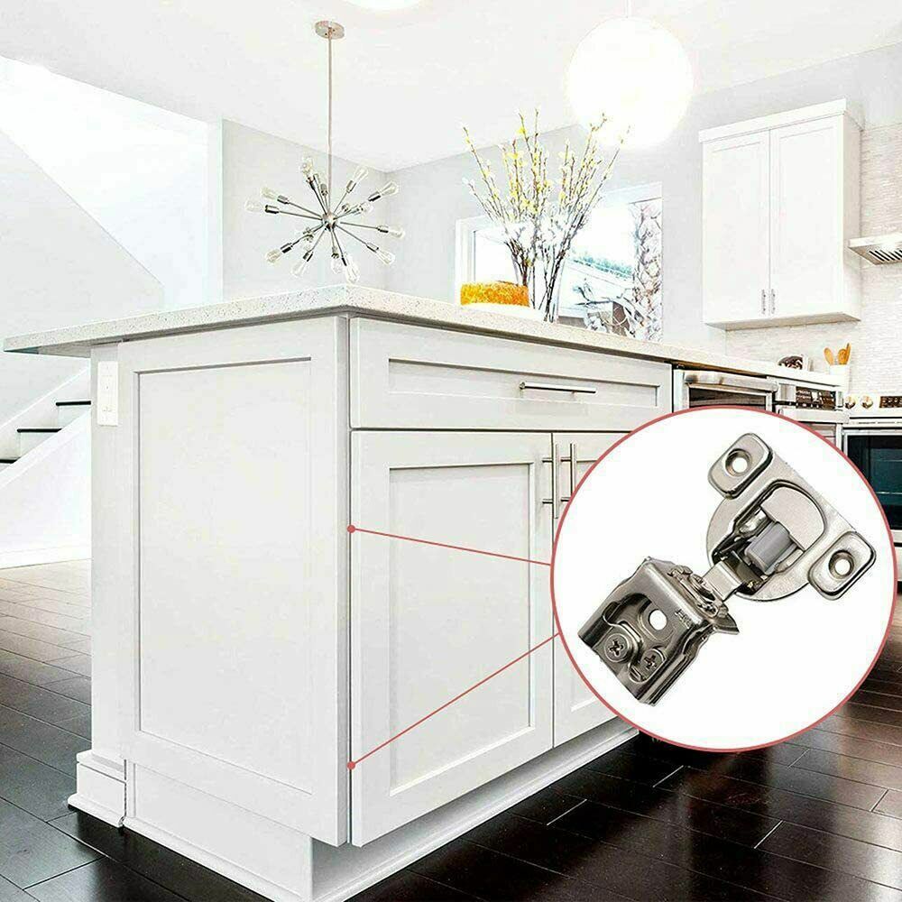 10 Pack 1/2" Overlay Soft Close Face Frame 105° Compact Cabinet Hinges Handware