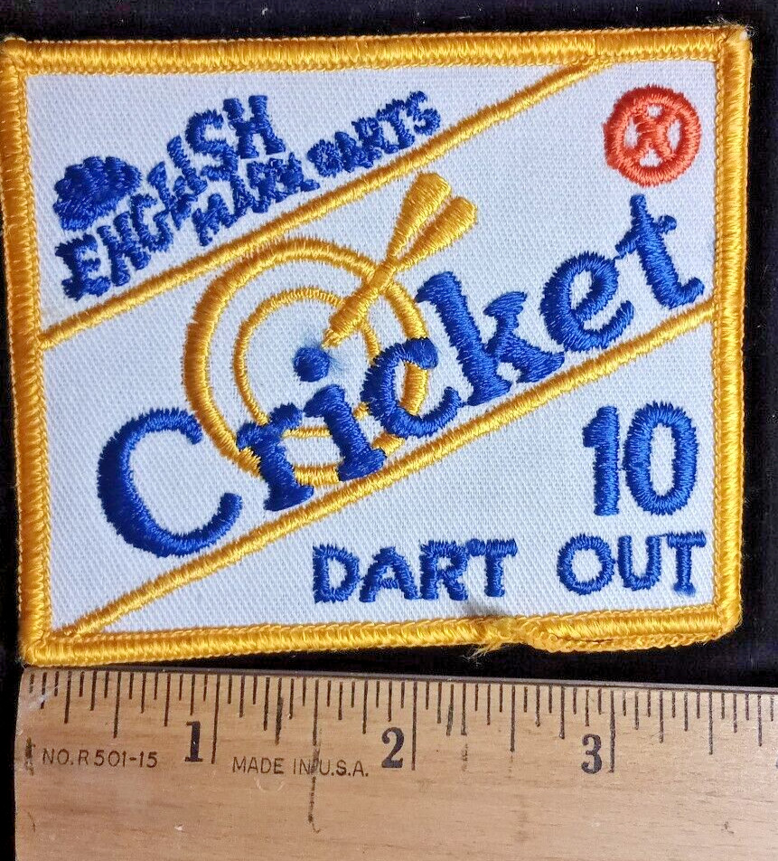 Cricket Patch English Mark Darts 10 Dart Out Embroidered Patch Rectangle