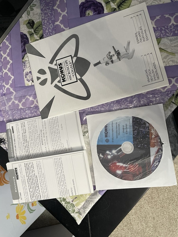 Konus College #5302 Microscope w/ Slides, Accessories & Case Bundle