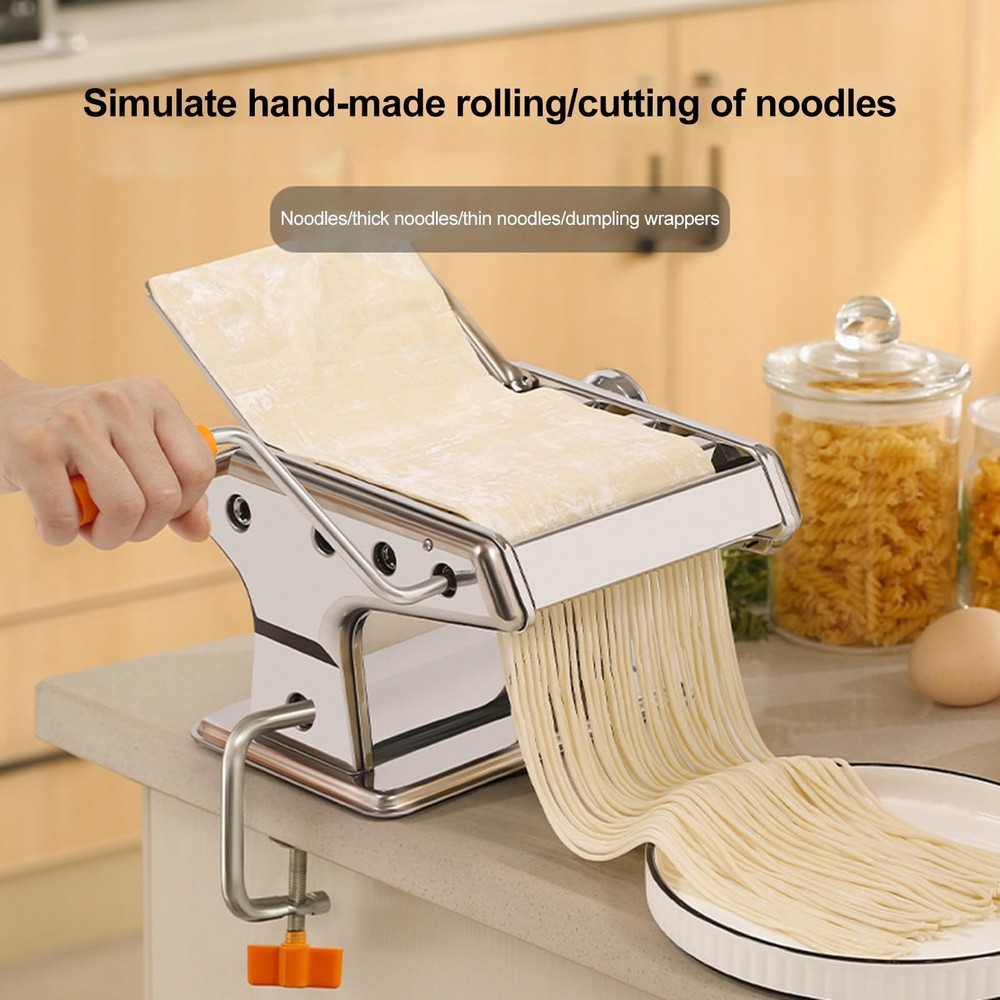 Pasta Maker Machine, 9 Adjustable Thickness Settings, 3 Adjustable Widths, 2-...
