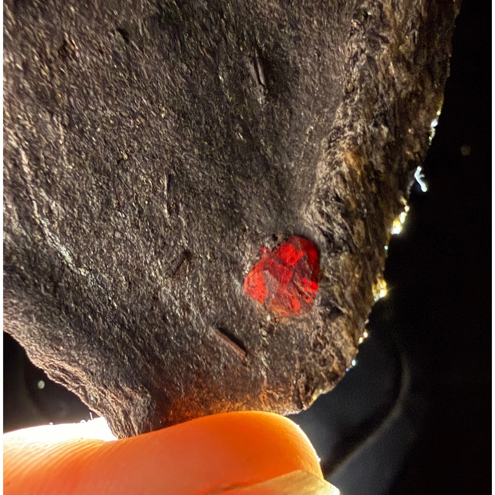 RED EMBERS MINE Almandine Garnets in Graphite w/DraviteErving, Mass. Garnet