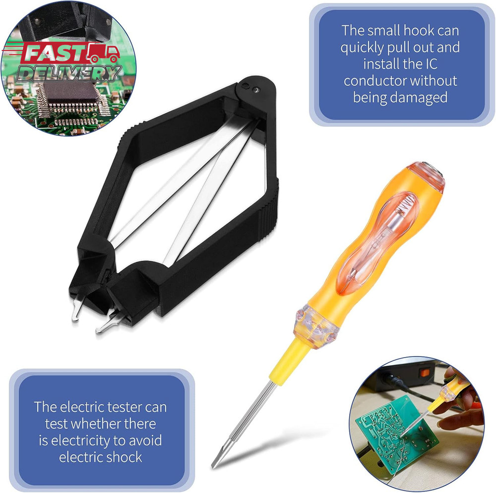 4 Pieces IC Chip Remover Tool IC PLCC Chip Extraction Tool Extractor Puller 4-Cl