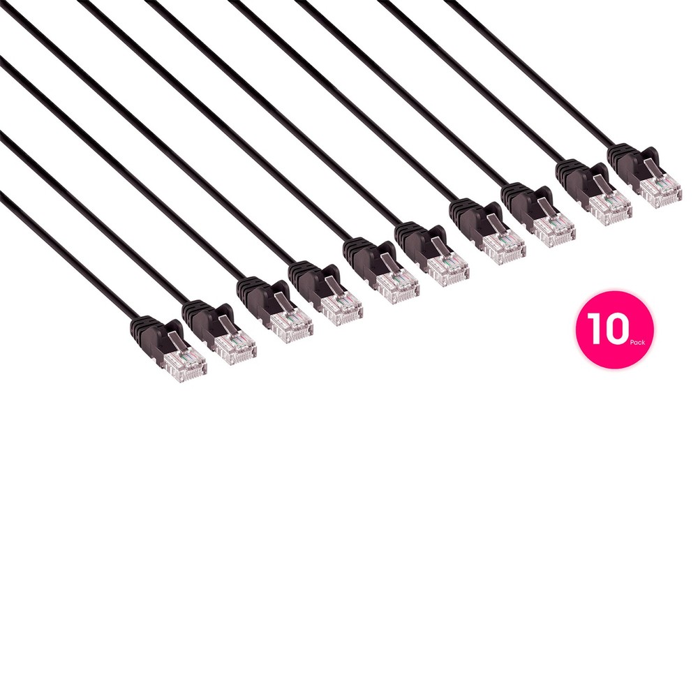 CAT-6 U/UTP Slim Network Patch Cable 20 ft 10 Pack