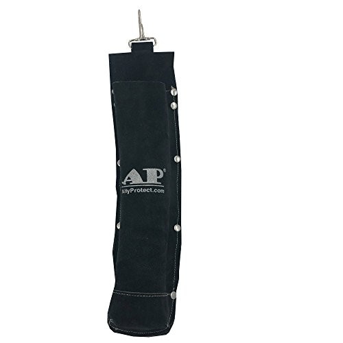 Welding Rod Bag, AllyProtect Split Cowhide Leather Electrode Pouch Flame Black