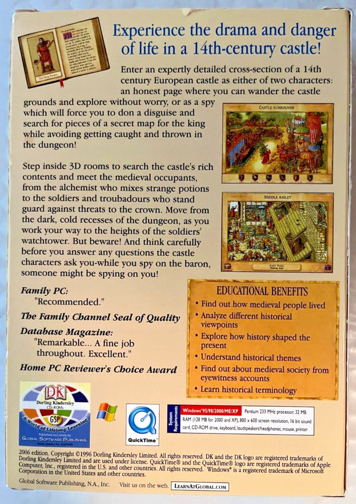 Castle Explorer DK Role-Playing Game PC CD ROM software Win 95/98/2000/ME/XP