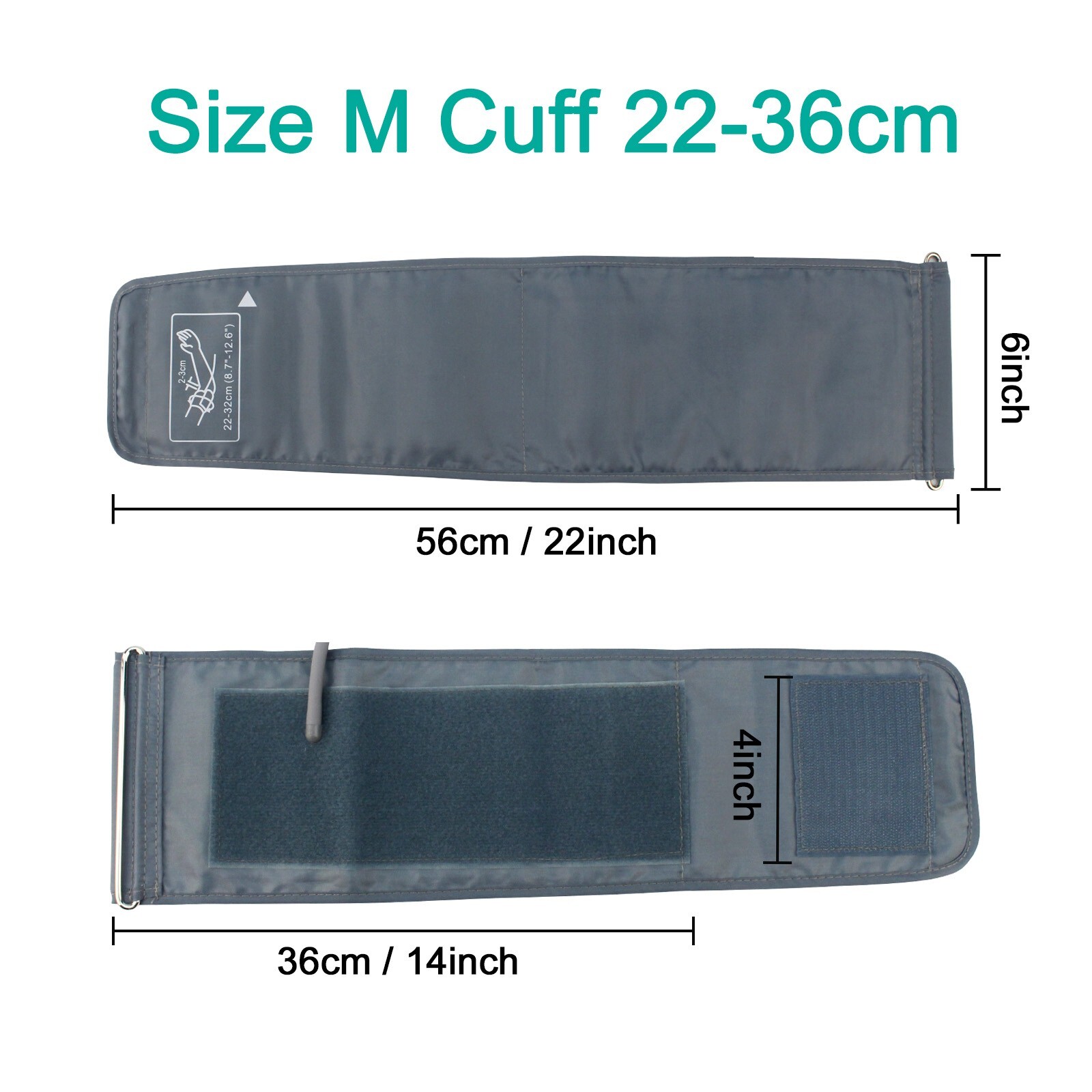 Replacement Cuff for Arm Blood Pressure Monitor Machine Adult BP Cuff 22-36cm