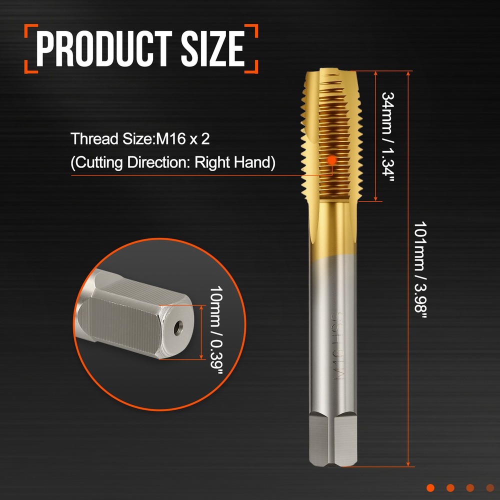 M16 x 2 Spiral Point Plug Threading Tap M2 Titanium Right Hand Screw Tapping