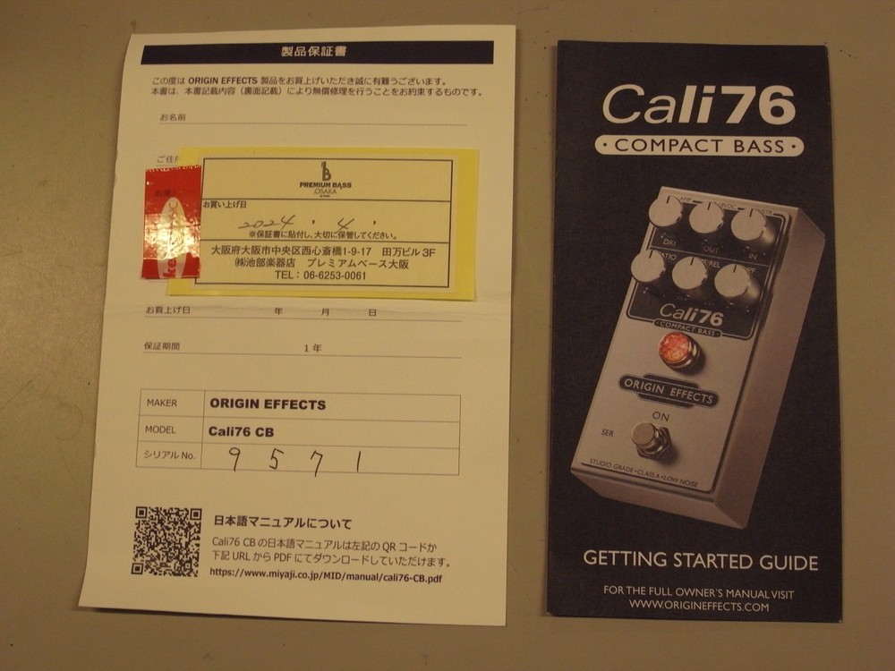 ORIGIN EFFECTS Cali76 COMPACT BASS Compressor Pedal 2362 Tested & Works