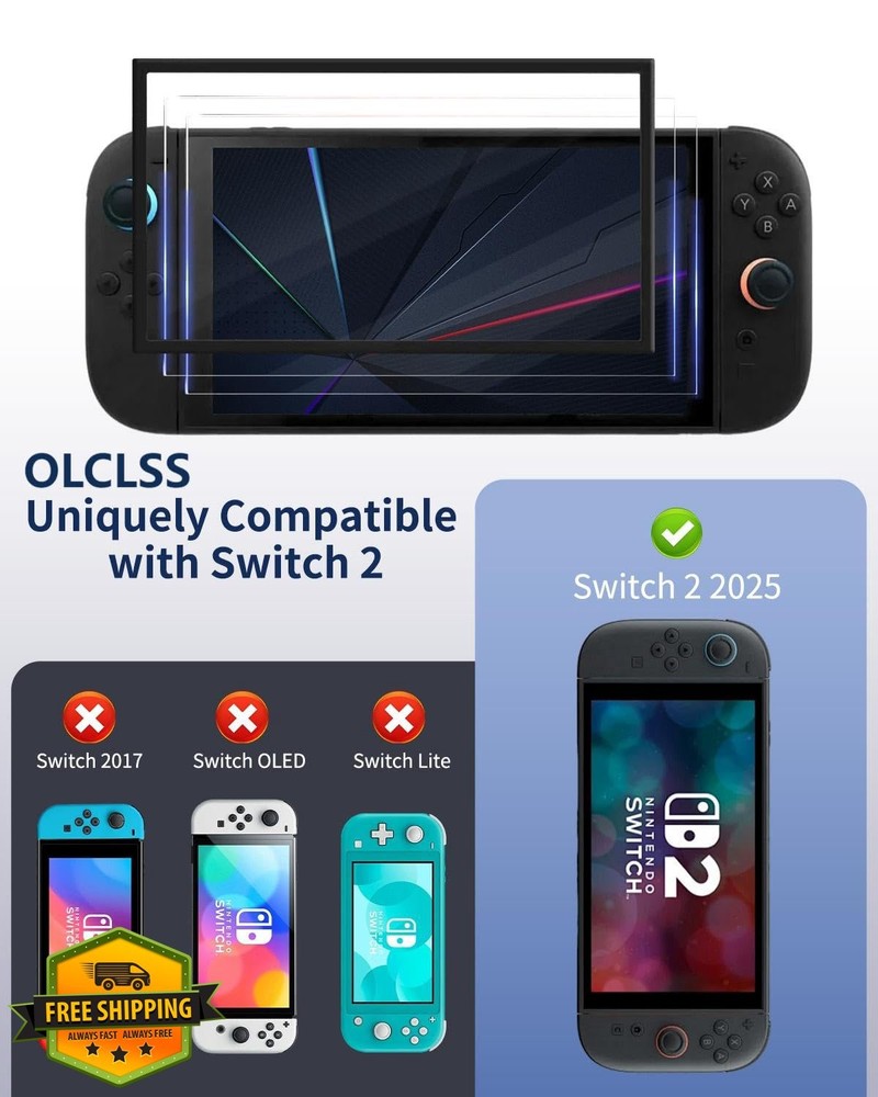 Switch 2 Glass Screen Protector OLCLSS Blue Light Filter