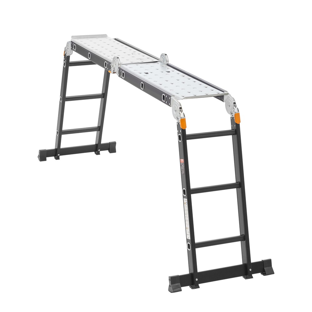 Multi-Purpose Folding Ladder 7-in-1 3 Step 12ft with Scaffolding Plank