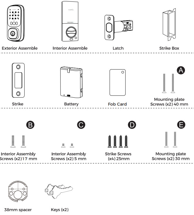 ARPHA Keyless Palm Recognition Smart Door Lock Digital Keypad Deadbolt+Knobs APP