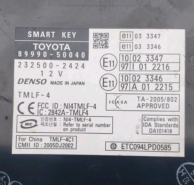 2007 LEXUS LS460 THEFT-LOCKING CONTROL MODULE ECM ASSEMBLY
