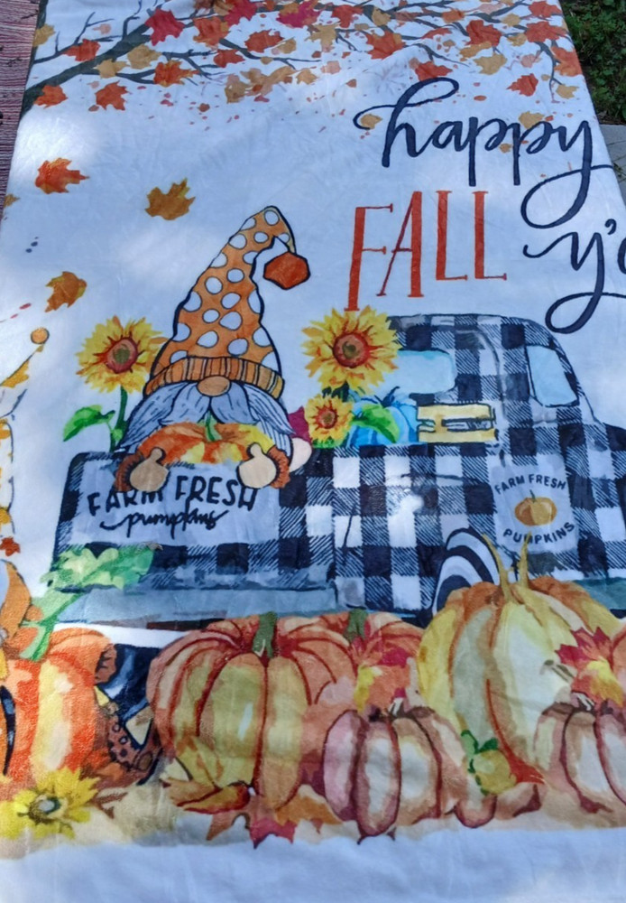 Autumn Fall Decor Soft Gnome Blanket 50x60