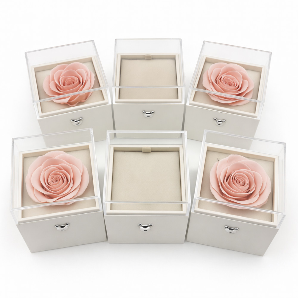 Amore Box - Pink Rose Jewelry Gift Box - 6 Pack Bundle (Box Only)