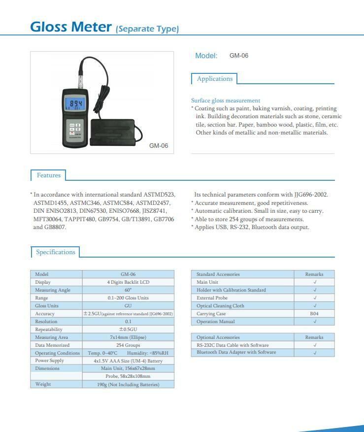 LANDTEK GM-06 Gloss Meter 60 Degree Vancometer W/ Data Memory 0.1~200GU ✦KD