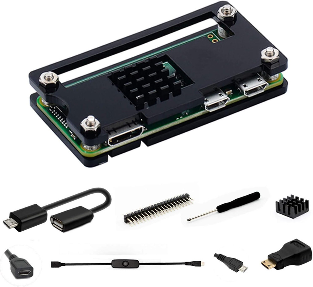 Raspberry Pi Zero 2 Case, Raspberry Pi Zero Case Kit with Pi Zero Heatsink, HDMI