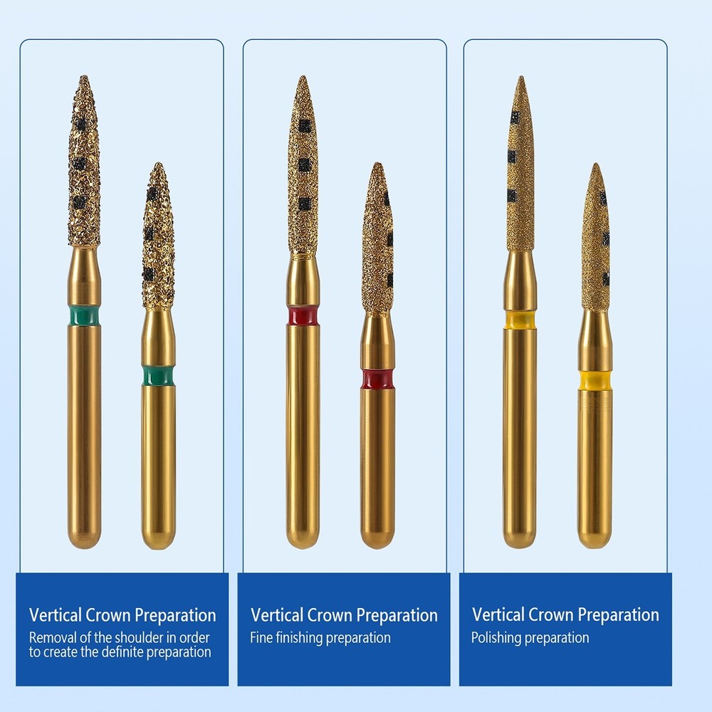 Dental BOPT Vertical Diamond FG Burs Biologically Oriented Preperation Technique