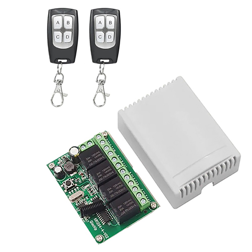 Brand New DC 4-Channel Wireless RF Remote Control Relay Switch With 2 Receiver
