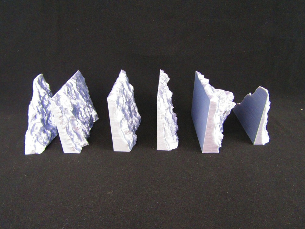 6pc Solid Wall Modular Cliff Scatter Terrain Scenery 3D Printed Mini Miniature