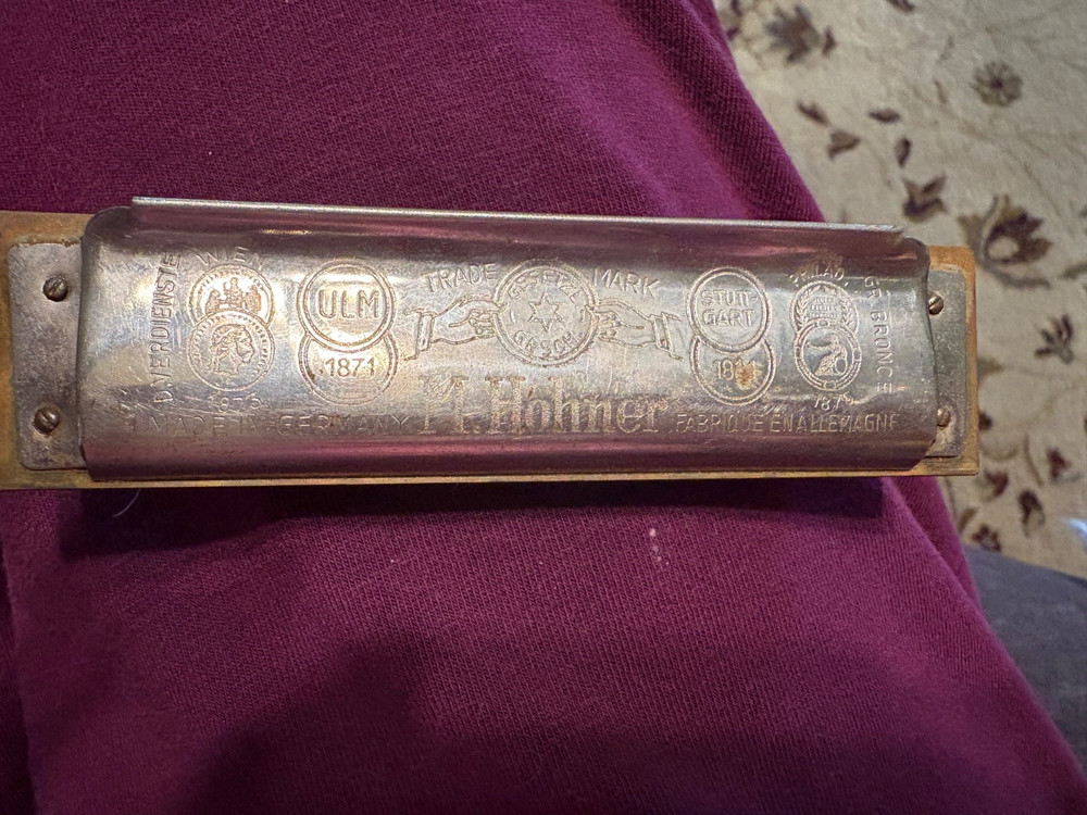 5 vintage Harmonicas. Beautiful instruments