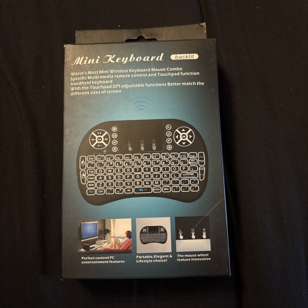 Mini Portable Wireless Keyboard Backlit Mouse Combo Xbox 360 PS3 PCs Smart TVs