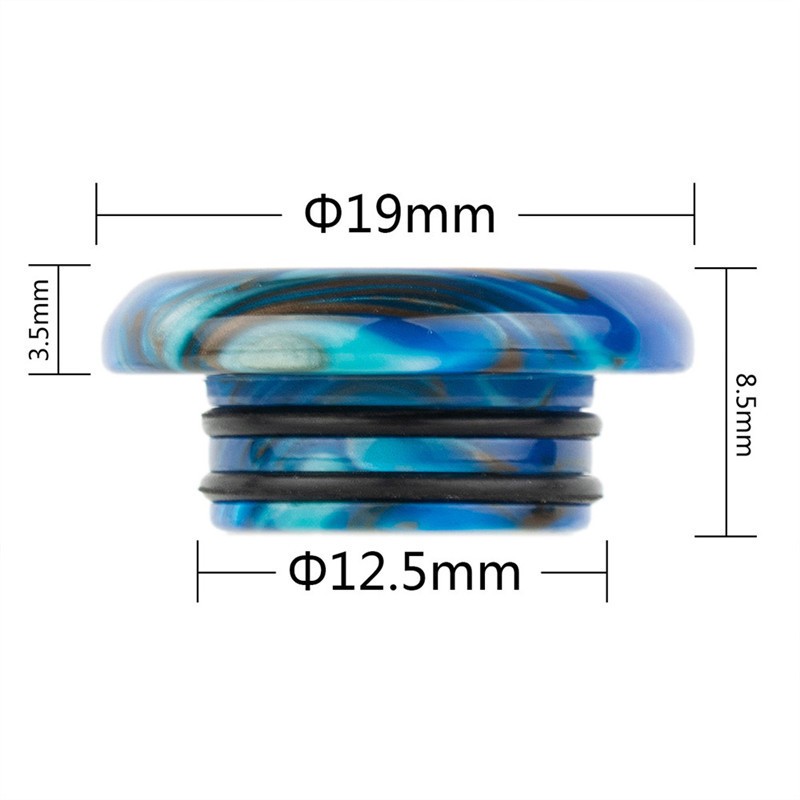 Colorful Pattern Flat 810 Resin Drip Tip Random 5PCS