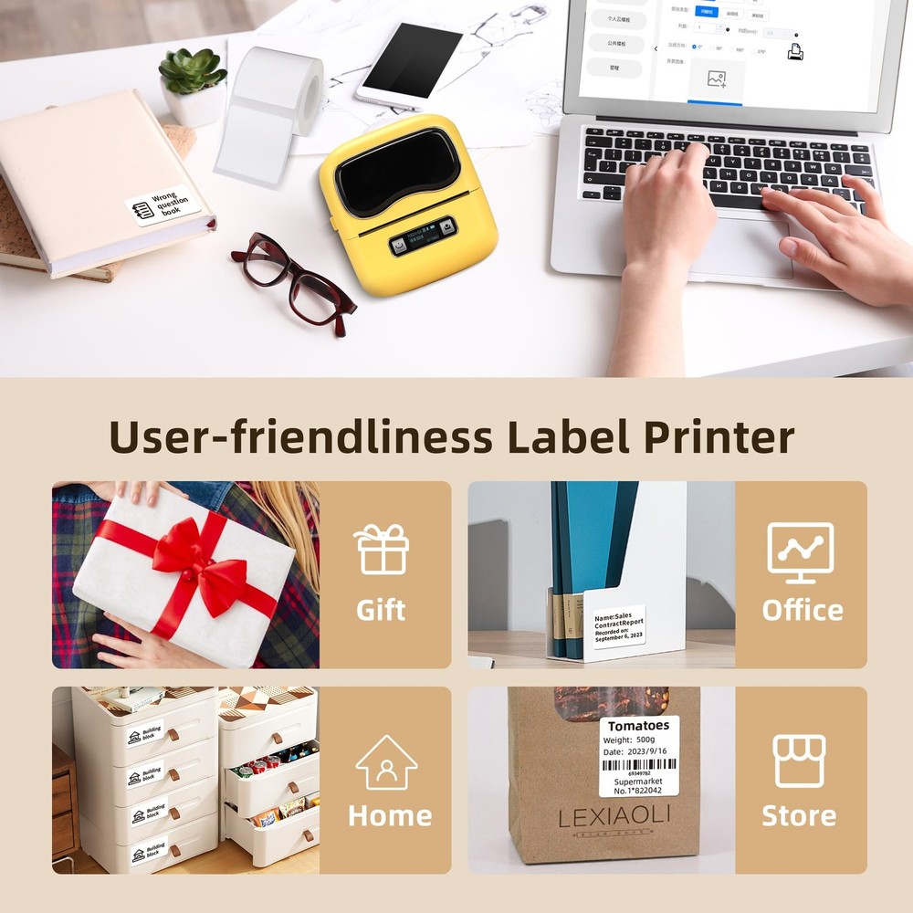 Label makers, 2-3 Inch Thermal Bluetooth Label Printer L9 Barcode Printer Min...